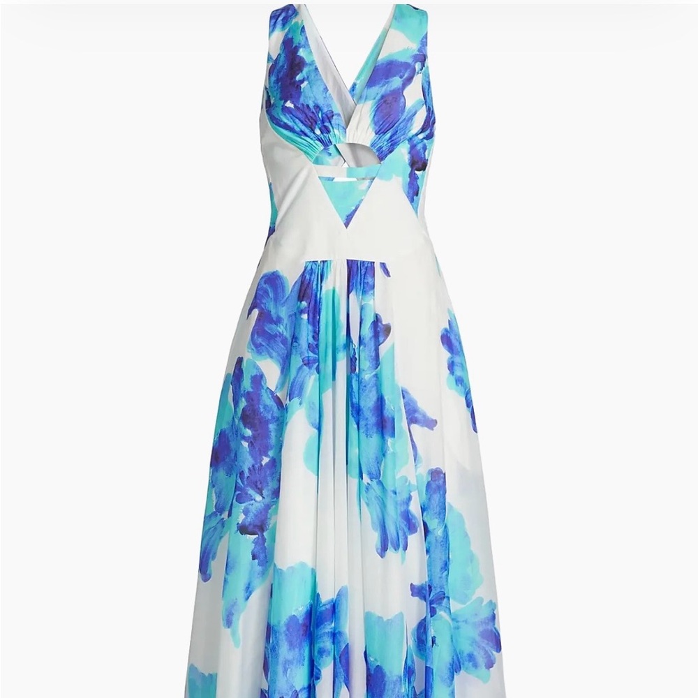 Vibrant Blue Floral Maxi Dress